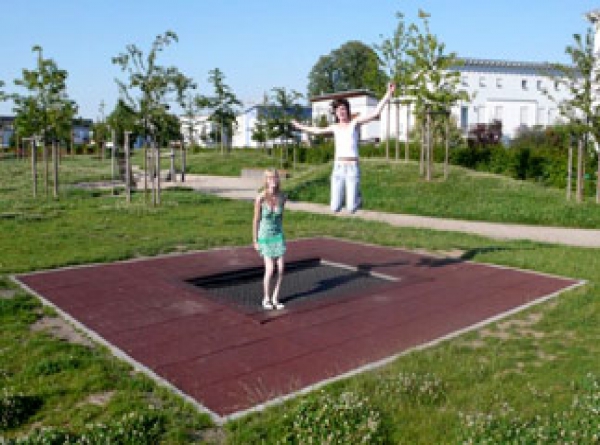 2 Children on a trampoline